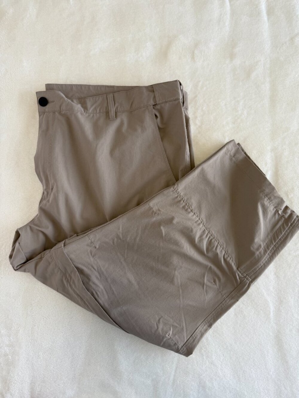 World Wide Sportsman Convertible Zip Off Fishing Pants Khaki 52x30 Nylon Stretch
